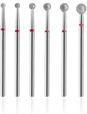 6Pcs Nail Drill Bits, Ball Head 3/32'' Cuticle Clean Nail Bit for Electric Nail File Machine, Suitable for Acrylic Manicure Pedicure Cuticle Gel Polishing, Nail Salon Supply