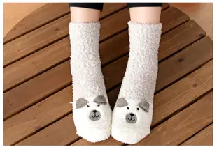 盒裝立體動物造型襪 刺繡珊瑚絨保暖襪子 (6折)