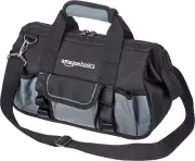 Durable Wear-Resistant Base, Tool Small Standard Bag with Strap, 12 Inch, Black