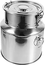 FUNOMOCYA Food Storage Bucket Stainless Steel Multi Function Container Sealing Canister with Lid for Rice Flour Grains Easy to Clean for Home Kitchen Use