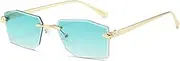 [JRLLFD] Luxury Frameless Sunglasses Men Alloy Frameless Gradient Women Fashion Retro Punk Uv400