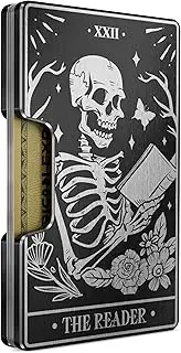 [Freja Svendsen] 2.5D Printed Aluminum Wallet for Men: Slim Money Clip & Card Holder with Tactile Selective Varnish. Enhanced RFID Blocking, Compact, Unique & Minimalist, Fate and Stars | The Reader