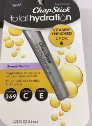 ChapStick Total Hydration Vitamin Lip Oil, Sweet Nectar, 0.23 Oz Each