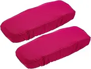 uxcell Chair Armrest Slipcovers Covers, 22 x 7mm Polyester Removable Seat Hand Rest Protector for Office Chairs Desk Chair(Rose Red)