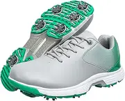 [SDEQA] Mens Golf Shoes with Spiked Casual Waterproof Outdoor Golf Sneakers Non Slip Big Size for Golf Training