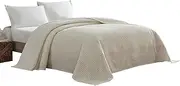 Beatrice Home Fashions Channel Chenille Bedspread, Queen, Ivory