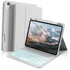 for iPad 11/10th Gen Case with Keyboard 11/10.9 inch 2025 A16/2022, Gray-7