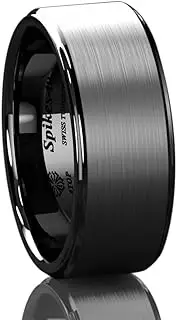 [Larmyia] ATOP 8MM Black Brushed Titanium Color Tungsten ring 8mm Men's Wedding Band Comfort Fit Ring Men Jewelry Gift