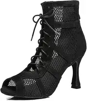 [Yokala] Ballroom Dance Shoes Women Latin Salsa Swing Social Practice Dancing Boots S06