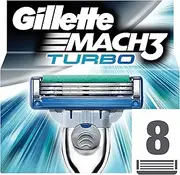Gillette Mach3 Turbo Razor Replacement Blades, Pack of 8