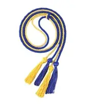 Double Graduation Honor Cords - Royal Blue and Gold,68" Long Royal Blue+gold