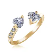 Heart Shaped Zircon Ring For Women: Light Luxury, Individualized Temperament, Open Ring, Fashionable And Advanced Sense Ring
