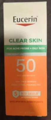 Eucerin Sunscreen Clear Skin SPF 50 Face Lotion Acne Hypoallergenic AOX Shield
