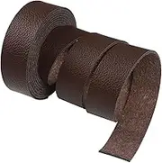 CDY Lychee Pattern Dark Brown Leather Strap 90 Inches Long 1 Inch Wide, Leather Belt Strips Very Suitable for DIY Craft Projects, Pet Collars,Belts, Keychains,Jewelry, Leather Watch (Dark Brown)