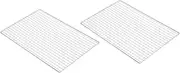 2 Pack Stainless Steel Barbecue Wire Mesh Non-Stick Meat Holder Outdoor Grill Mat Cooling Rack for BBQ