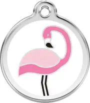 Stainless Steel Red Dingo Flamingo Dog ID Collar Charm Tag Small Medium Large