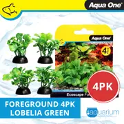 Aqua One Ecoscape Foreground Lobelia Green Plastic Plant - 4pk (28363)