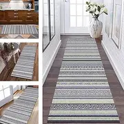 Carpet Runner Kitchen Non-Slip Washable Kitchen Runner Carpet Mats 50 x 180 cm Green Purple White Corridor Carpet Runner Long Hallway Bedroom Children's Room Living Room Sold by The Meter Ha