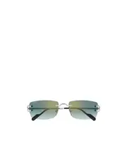 Cartier Rectangle-Rimless Sunglasses 56 Green