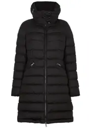 Moncler Flammette Quilted Shell Coat - Black - 5 5