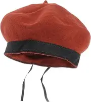 [ANDRESLAD] 1 PC Berets Hat for Wearing Decor Fashionable Hat Beret Beanie Hats Warm Beret Hats for Girl Hat Cap Color Hat Wool Beret Hat Decor Orange