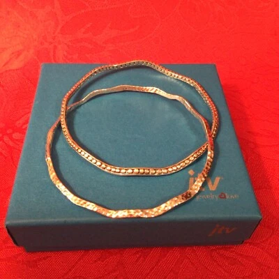 Artisan Collection Of Bali Sterling Silver Hammered Bangle Bracelets 9inch
