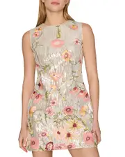 Milly Ivette Floral Sequins Embroidery Dress
