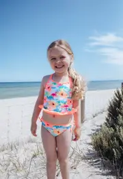 Girls Size 3-7 Bathers Tankini Set Flamingo Floral Print