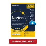 Norton 360 Premium [Digital Download] - 5 Devices - 1 Year Pre-Paid Subscription