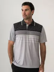 Cougars Quick Dry Sublimated Print Polo Silver Black Neon Green