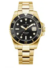[Jacques Du Manoir] Swiss-Made Pro Scuba 43mm Watch in Gold/Black