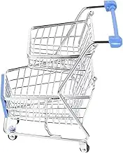 Mini Shopping Cart Model Dual Iron Miniature Trolley for Decorative Storage Basket for Desk Kitchen Office Great for Storage Present Display