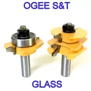 2pc 1/2"SH Glass Door Ogee R&S Router Bit Set S