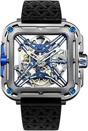 CIGA Design(シガ・デザイン) X021-TIBU-W25BK Men's Automatic Watch, Black, Silver