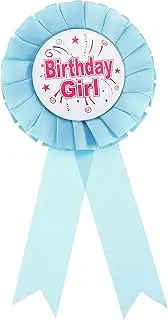 uxcell Birthday Girl Ribbon,Blue Satin Fabric Birthday Women Tinplate Badge Pin,Happy Birthday Princess Party Button Pins,Girls Brooches for Party Decoration, Blue