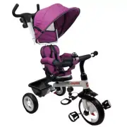 NEW Deluxe Kids Tricycle with Sun Canopy & Parent Handle - Purple