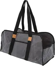 Yomiyuyr firewood bag, firewood carrier, wax-treated canvas log holder, spacious portable wood tote for fireplace campsite