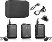 Movo WMX-1-DUO 2.4GHz Dual Wireless Lavalier Microphone System Compatible with DSLR Cameras, Camcorders, iPhone, Android Smartphones, and Tablets (60m Audio Range) - Great for Teaching Tutorials