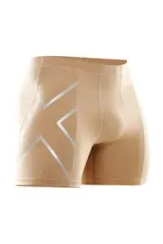 SUPER SALE | 2XU Mens Compression Half Shorts - Beige/Silver