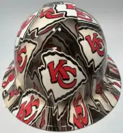 New Full Brim Hard Hat Custom Hydro Dipped KC KANSAS CITY CHIEFS