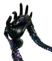 Craft Stretch Trim Sequin Roll Banding Flat Sequins Black Iris 12 Yards, 1” New