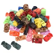 15mm Cord Locks Set, 50 Pack Multicolor Cylinder Spring Toggle Stopper