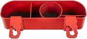 Car Headrest Organizer with Cup Holder & Hooks - Multi-Functional Back seat Storage Box for Snacks, Drinks, Phones - Durable ABS Material, Fits SUVs, Trucks & Sedans (Red)