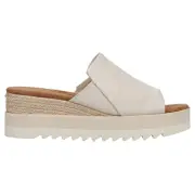 TOMS Diana Platform Mule Wedge Womens Off White Casual Sandals 10019756T