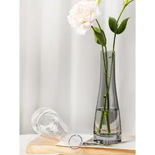 透明花瓶 花器 放玫瑰花的花瓶法式玻璃小口徑客廳插花北歐迷你水培一支花擺件