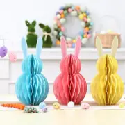 3D Honeycomb Paper Bunny Easter Decorations – Table Centerpieces Spring Décor