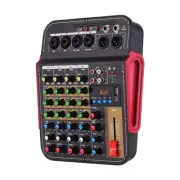 4 Channels Digital Audio Mixer BT USB DJ Sound Mixing Console Amplifier Studio