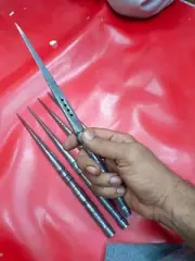 Lot of 5 damascus forged steel ice pick spear