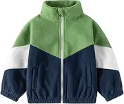 [NautySaurs] Toddler Boys Fleece Jacket Spring Fall Lightweight Coat Printed Full Zipper Outerwear