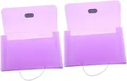 KALLORY 2pcs Easy to Carry Large Capacity Expandable Folder for Documents Receipts Cards Made of Safe Pp Material